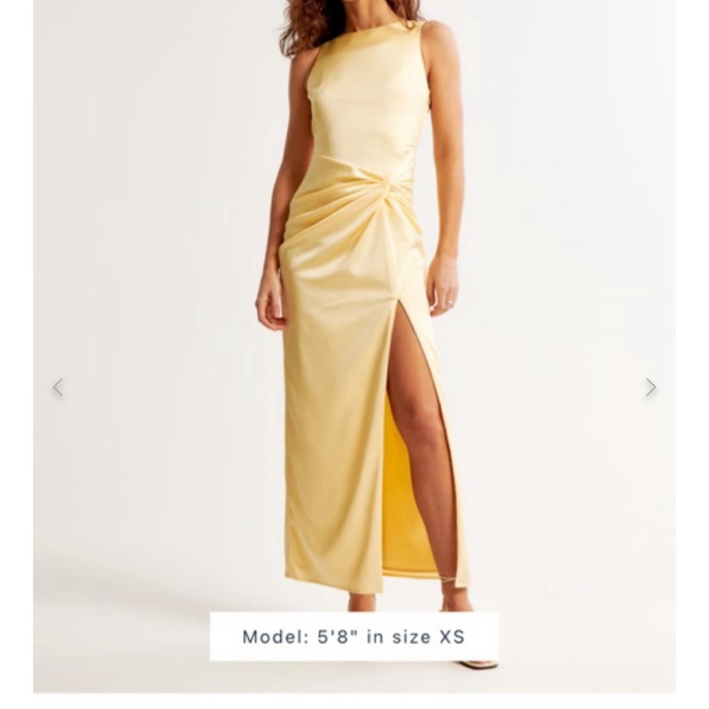 Abercrombie Yellow Satin Maxi Dress
